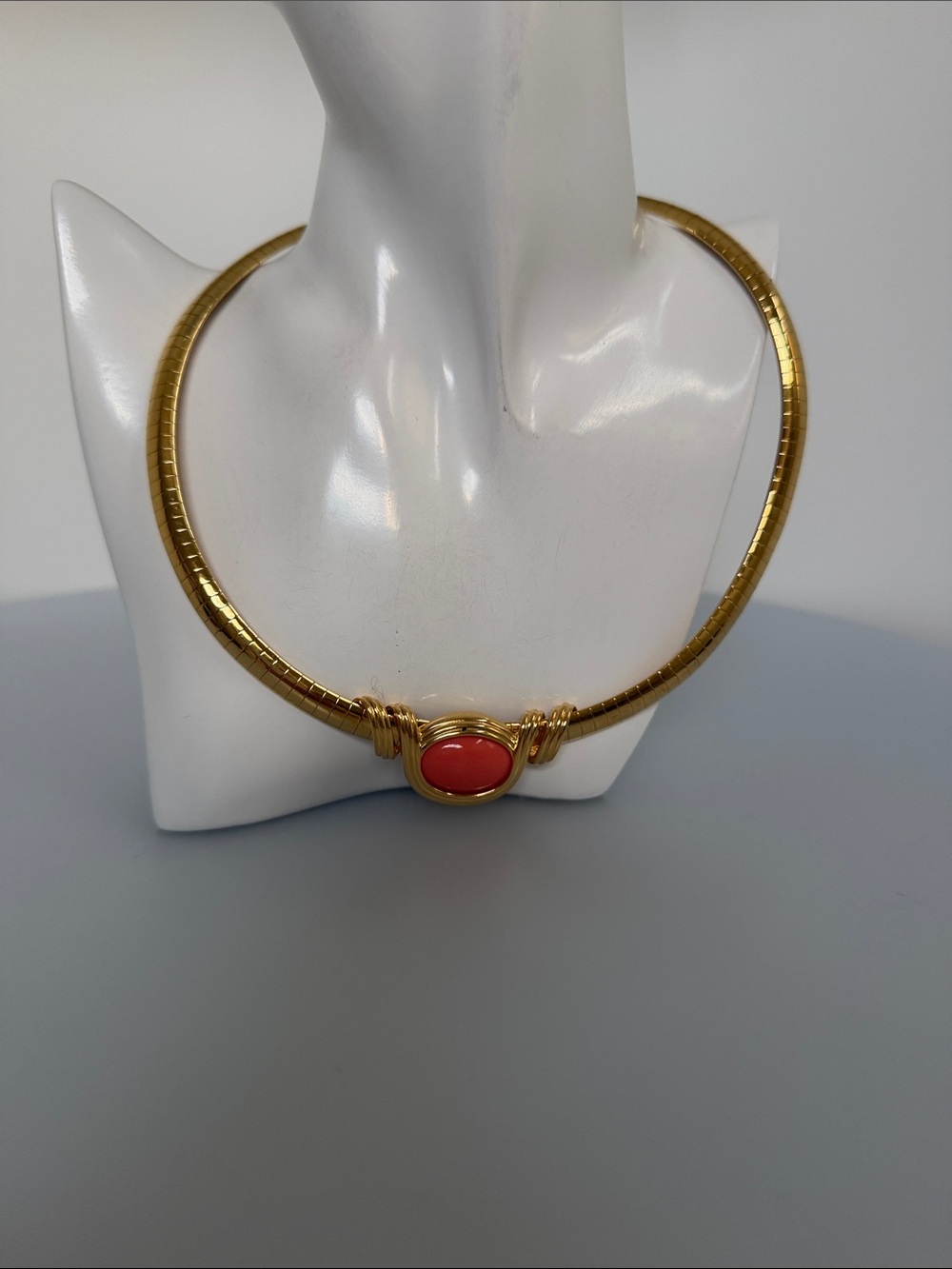 Joan Rivers Gold-Tone Collar Necklace with Coral Cabochon